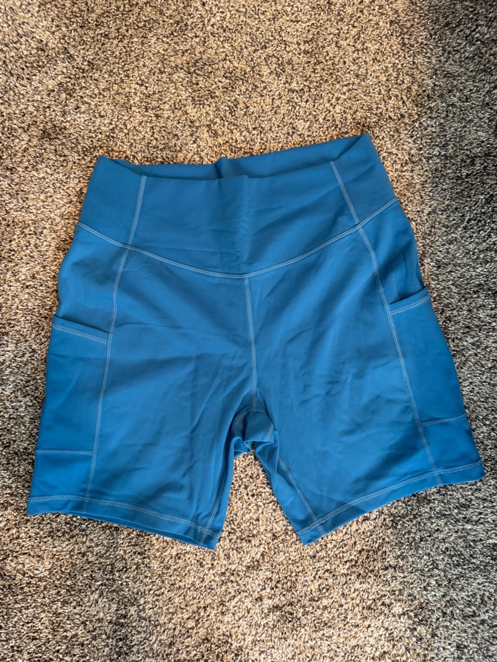 HALARA Blue High-Rise Bike Shorts with Side Pockets 2XL